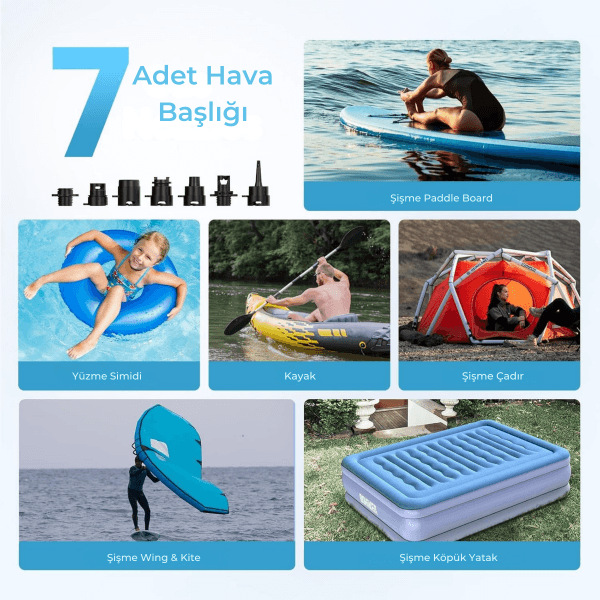 D18 Pro Şarjlı SUP Pompası - Görsel 7