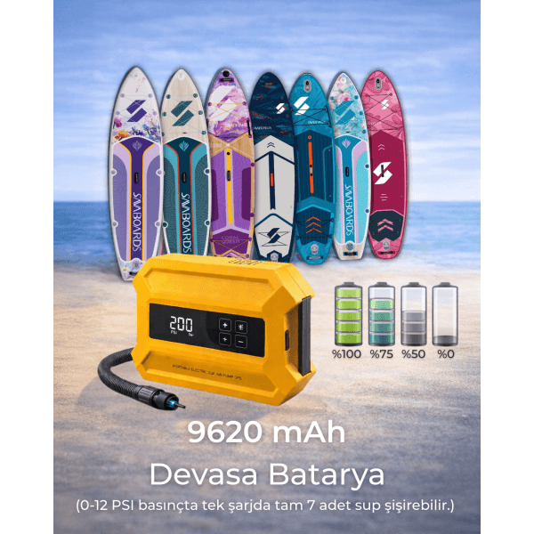 SavaBoards D21 Pro şarjlı elektrikli sup pompası yüksek batarya kapasiteli