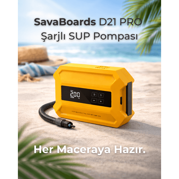 SavaBoards D21 Pro şarjlı elektrikli sup pompası yüksek batarya kapasiteli