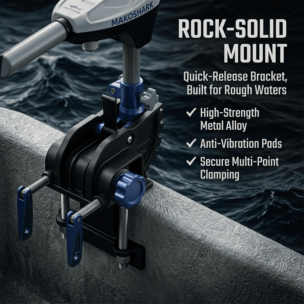 MakoShark AE 250 Fırçasız Elektrikli Tekne Motoru - 86 LBS, 24V, CVT Kademesiz Vites, Akıllı Çip Korumalı