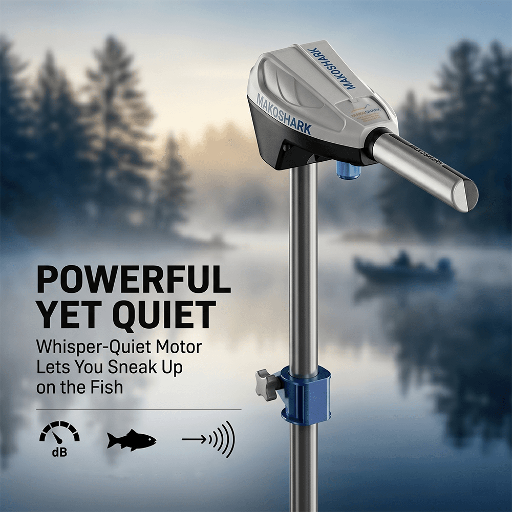 MakoShark AE 250 Fırçasız Elektrikli Tekne Motoru - 86 LBS, 24V, CVT Kademesiz Vites, Akıllı Çip Korumalı