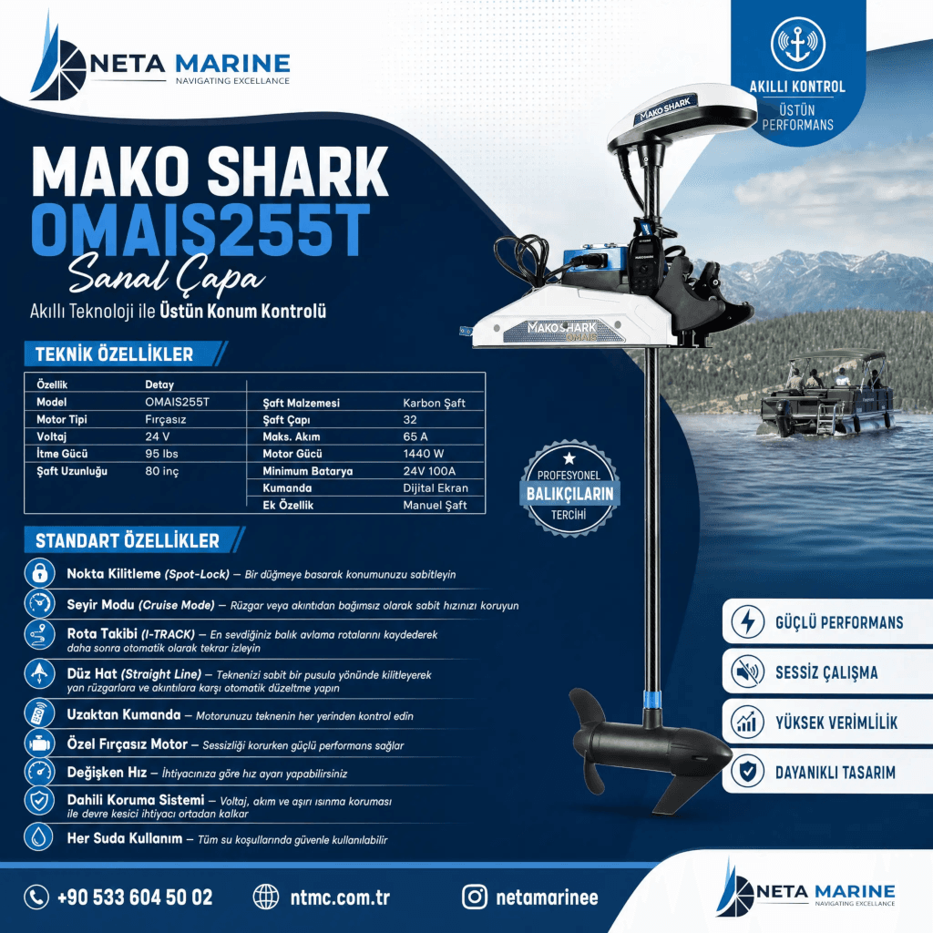 Mako Shark OMAIS 255T Sanal Çapa Fırçasız Motor