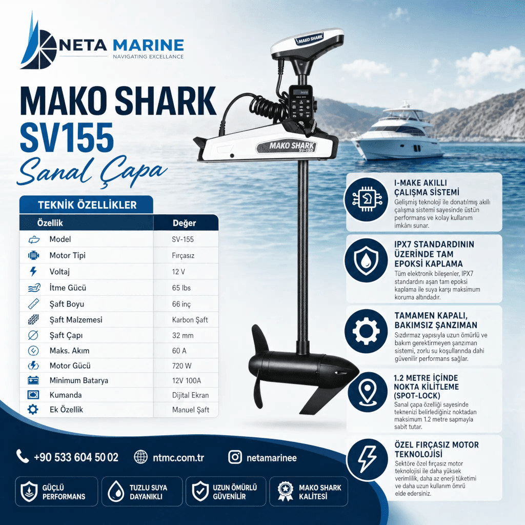 Mako Shark SANVU155 Sanal Çapa Fırçasız Motor