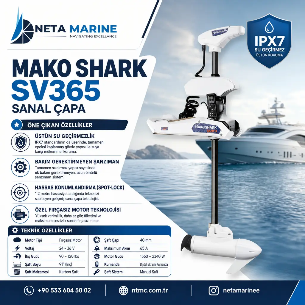 Mako Shark SANVU 365 24V/36V sanal çapa motoru